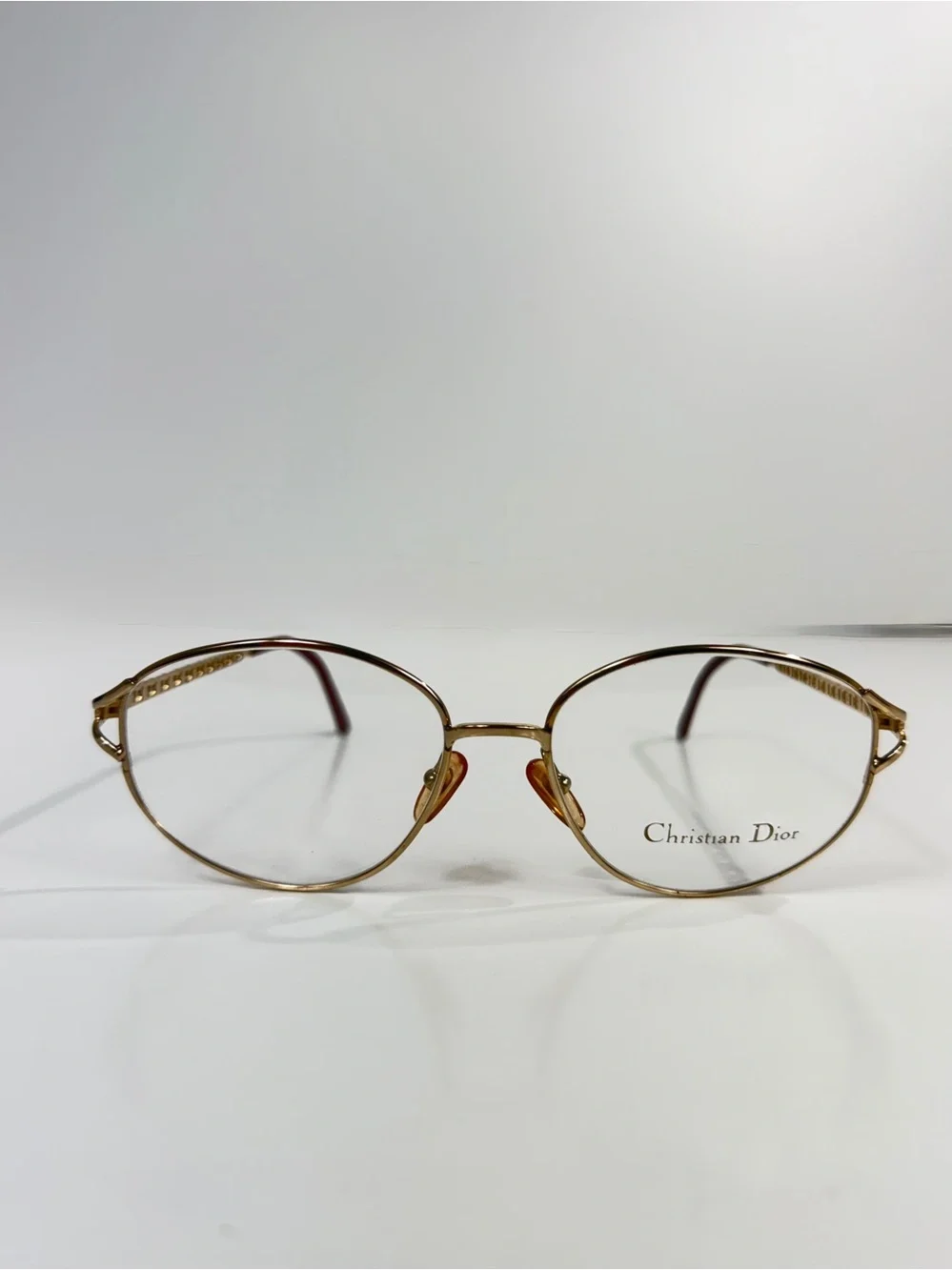 VTG Christian Dior CD 2045A 46F Gold Monogram Chain Link Frames Full VFC Set